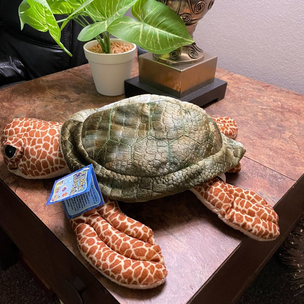 Petting Zoo Sea Turtle Stuffed Animal 15" Aquatic Ocean Realistic Plush 2013